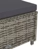  szürke polyrattan napozóágy sötétszürke párnával