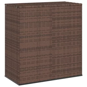    barna polyrattan kerti párnatartó doboz 100 x 49 x 103,5 cm