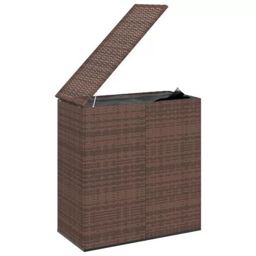  barna polyrattan kerti párnatartó doboz 100 x 49 x 103,5 cm