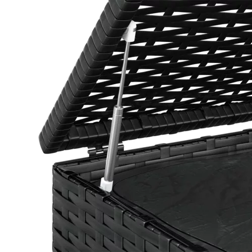  fekete polyrattan kerti párnatartó doboz 100 x 97,5 x 104 cm