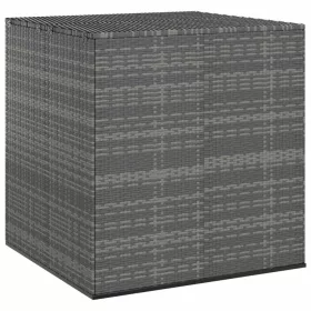    szürke polyrattan kerti párnatartó doboz 100 x 97,5 x 104 cm
