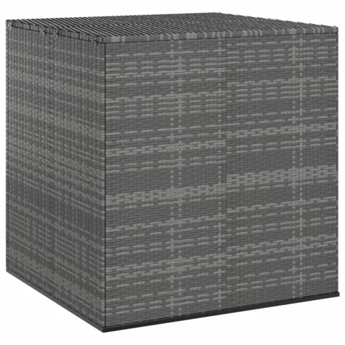  szürke polyrattan kerti párnatartó doboz 100 x 97,5 x 104 cm