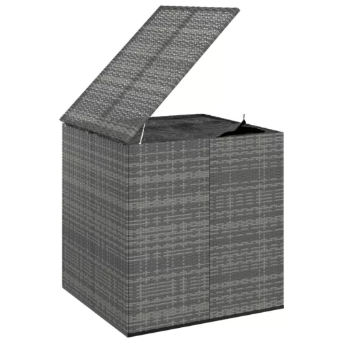  szürke polyrattan kerti párnatartó doboz 100 x 97,5 x 104 cm