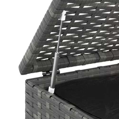  szürke polyrattan kerti párnatartó doboz 100 x 97,5 x 104 cm