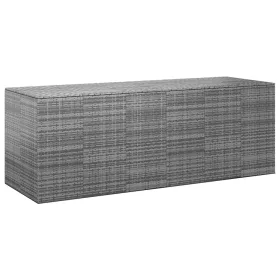    szürke polyrattan kerti párnatartó doboz 291 x 100,5 x 104 cm