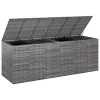  szürke polyrattan kerti párnatartó doboz 291 x 100,5 x 104 cm