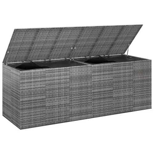  szürke polyrattan kerti párnatartó doboz 291 x 100,5 x 104 cm