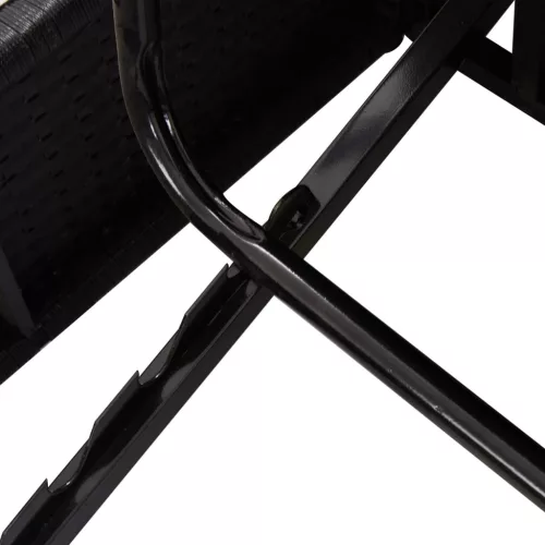  fekete polyrattan átalakítható napozóágy párnákkal
