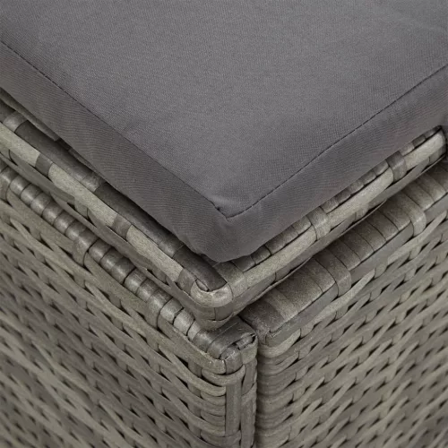  sötétszürke polyrattan átalakítható napozóágy párnákkal