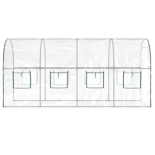  átlátszó PVC és porszórt acél melegház 160 x 400 x 190 cm