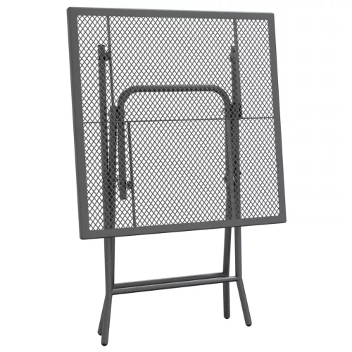 antracitszürke expandált fém hálós kerti asztal 60 x 60 x 72 cm