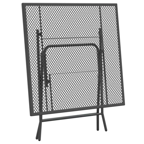  antracitszürke expandált fém hálós kerti asztal 80 x 80 x 72 cm