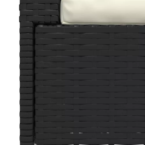  fekete kétszemélyes polyrattan kanapé párnákkal