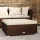  barna polyrattan kerti lábtartó párnával 70 x 70 x 30 cm