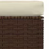  barna polyrattan kerti lábtartó párnával 70 x 70 x 30 cm