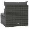  szürke polyrattan kerti középső kanapé párnákkal