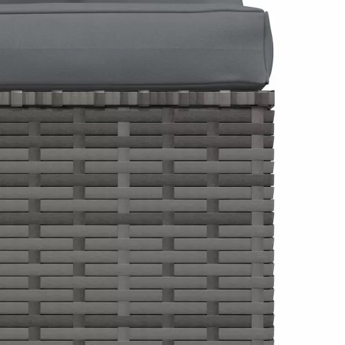  szürke polyrattan kerti középső kanapé párnákkal