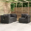  3 részes szürke polyrattan kerti ülőgarnitúra párnákkal