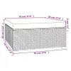  fekete polyrattan kerti lábtartó párnával 70 x 70 x 30 cm