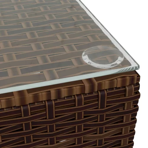  4 részes barna polyrattan kerti ülőgarnitúra párnákkal
