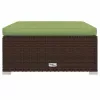  barna polyrattan kerti lábtartó párnával 70 x 70 x 30 cm