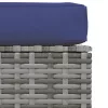  szürke polyrattan kerti lábtartó párnával 70 x 70 x 30 cm