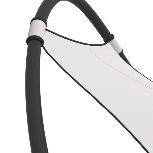  krémszínű acélvázas textilén szövet hintázó napozóágy kerékkel