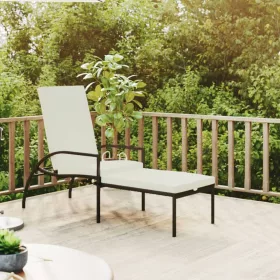  barna polyrattan napozóágy lábtartóval