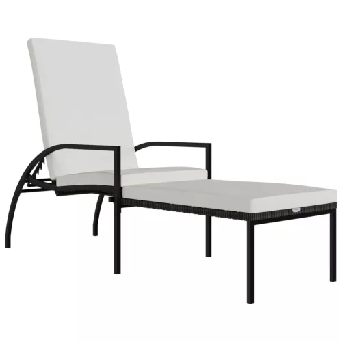  barna polyrattan napozóágy lábtartóval