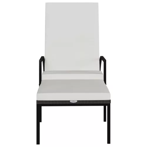  barna polyrattan napozóágy lábtartóval