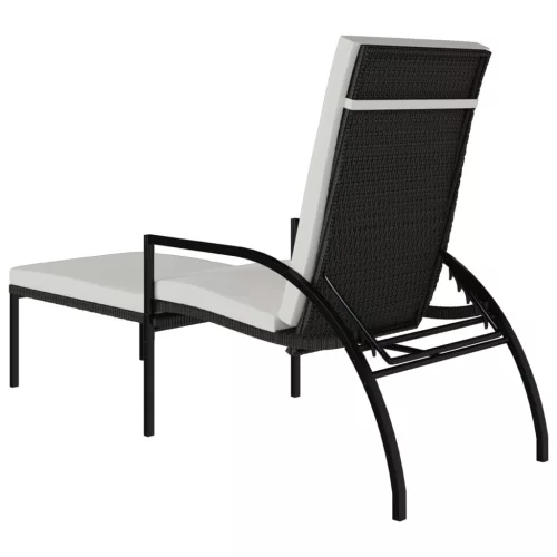  barna polyrattan napozóágy lábtartóval
