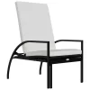  fekete polyrattan napozóágy lábtartóval