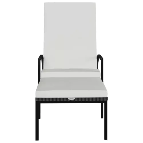  2 db barna polyrattan napozóágy lábtartóval