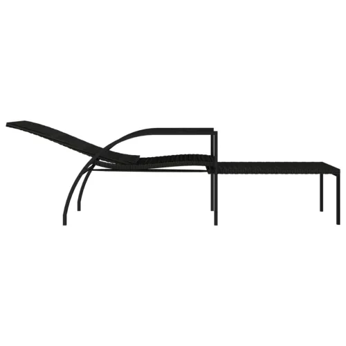  2 db barna polyrattan napozóágy lábtartóval