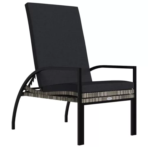 2 db szürke polyrattan napozóágy lábtartóval