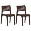  2 db mokka színű polipropilén kerti szék