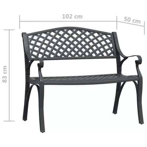  fekete öntött alumínium kerti pad 102 cm