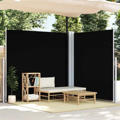  fekete behúzható oldalsó napellenző 200 x 600 cm