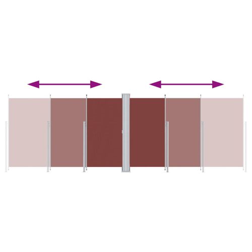  barna behúzható oldalsó napellenző 200 x 600 cm