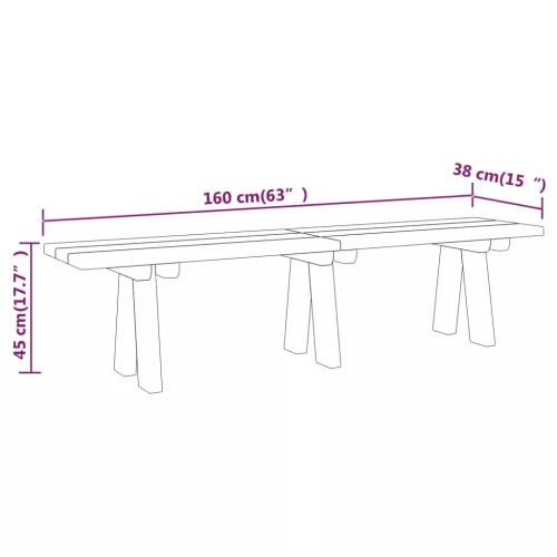  impregnált tömör fenyőfa kerti pad 160 cm