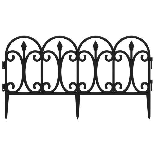  17 db fekete polipropilén gyepszegély 10 m