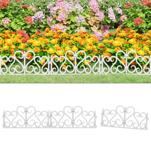  17 db fehér polipropilén gyepszegély 10 m