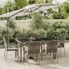  7 részes szürke polyrattan kerti étkezőgarnitúra párnával