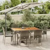  7 részes szürke polyrattan kerti étkezőgarnitúra párnával