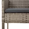  7 részes szürke polyrattan kerti étkezőgarnitúra párnával
