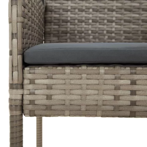  7 részes szürke polyrattan kerti étkezőgarnitúra párnával