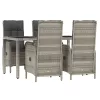  5 részes szürke polyrattan kerti étkezőgarnitúra párnával