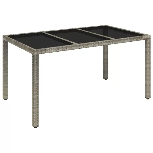  7 részes szürke polyrattan kerti étkezőgarnitúra párnával