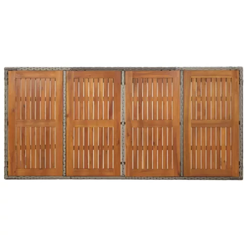  9 részes szürke polyrattan kerti étkezőgarnitúra párnával