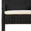  5 részes fekete polyrattan kerti étkezőgarnitúra párnákkal